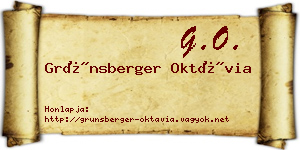 Grünsberger Oktávia névjegykártya